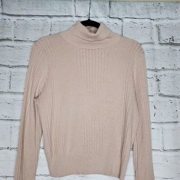 Asos ribbed turtleneck sweater blush size 10 - Picture 2 of 8